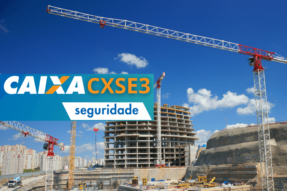 Construção civil com o logo da caixa seguridade